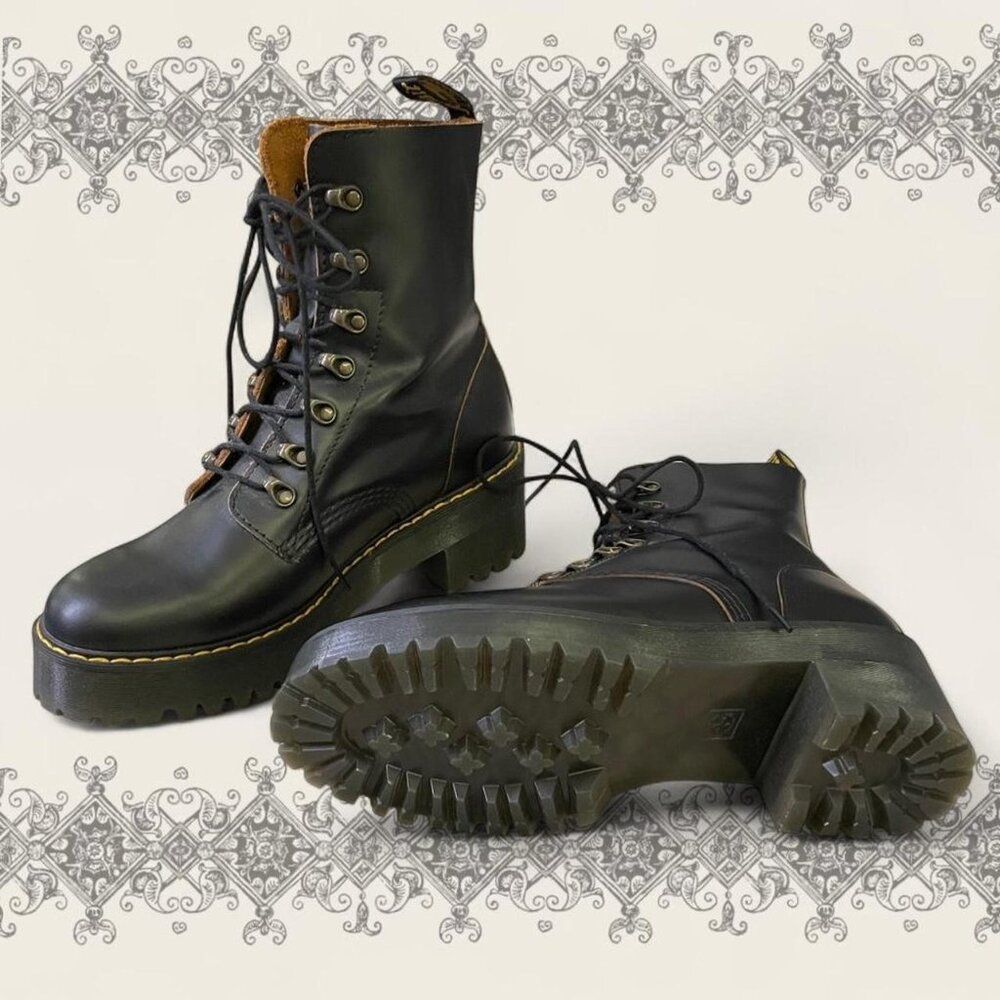 Dr. Martens Jadon black leather lace up boots, only worn once.